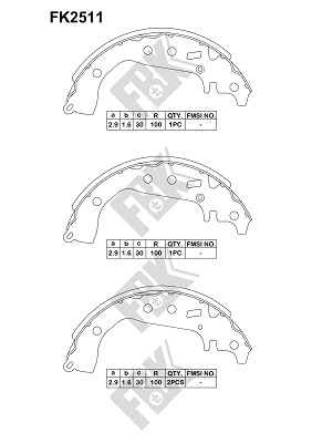 Brake Shoe Set (FK2511)