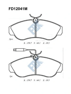 Brake Pad Set, disc brake (FD12041M)