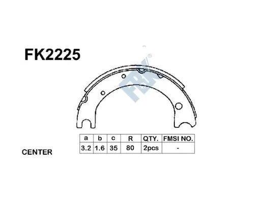 Brake Shoe Set, parking brake (FK2225)