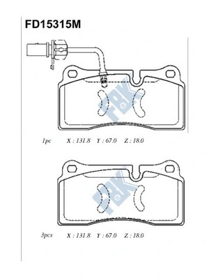 Brake Pad Set, disc brake (FD15315M)