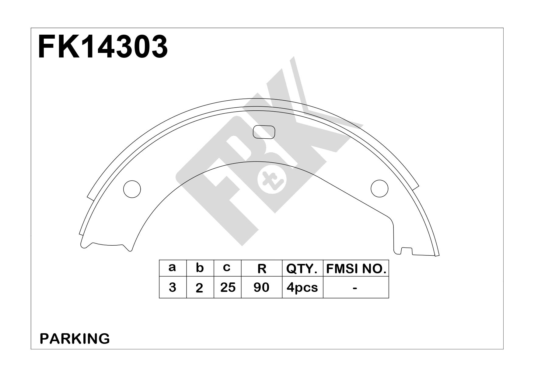 Brake Shoe Set, parking brake (FK14303)