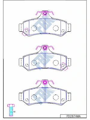 Brake Pad Set, disc brake (FD2874MA)