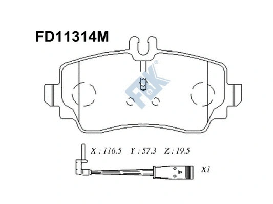 Brake Pad Set, disc brake (FD11314M)