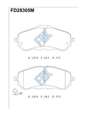 Brake Pad Set, disc brake (FD28305M)