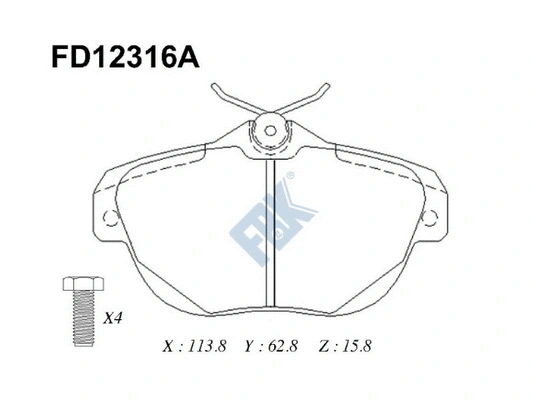 Brake Pad Set, disc brake (FD12316A)