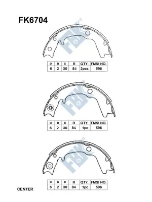 Brake Shoe Set, parking brake (FK6704)