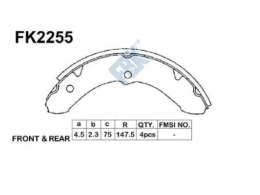 Brake Shoe Set (FK2255)