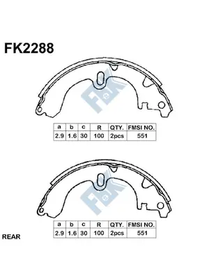 Brake Shoe Set (FK2288)