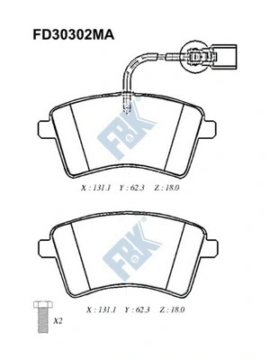 Brake Pad Set, disc brake (FD30302MA)