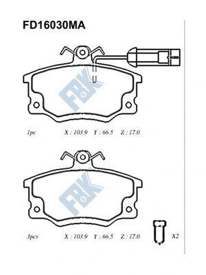 Brake Pad Set, disc brake (FD16030MA)
