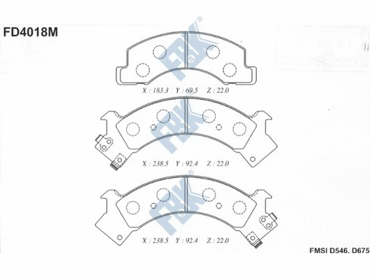 Brake Pad Set, disc brake (FD4018M)