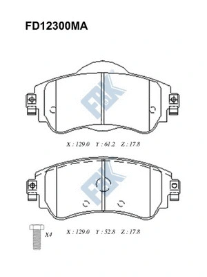 Brake Pad Set, disc brake (FD12300MA)