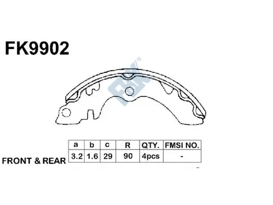 Brake Shoe Set (FK9902)