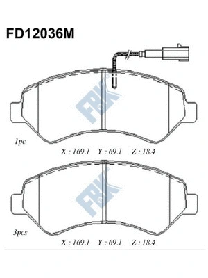 Brake Pad Set, disc brake (FD12036M)