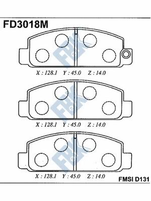 Brake Pad Set, disc brake (FD3018M)