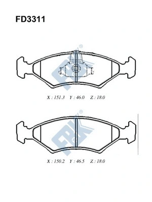 Brake Pad Set, disc brake (FD3311)