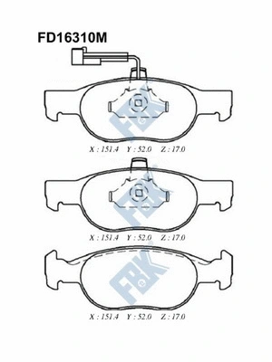 Brake Pad Set, disc brake (FD16310M)