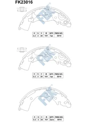 Brake Shoe Set (FK23016)