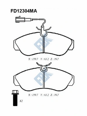 Brake Pad Set, disc brake (FD12304MA)