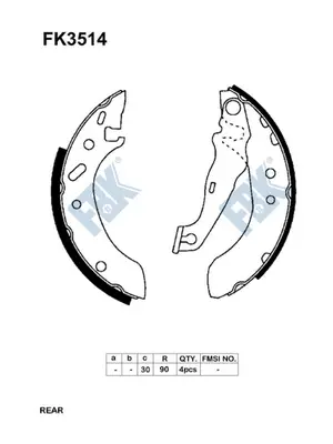 Brake Shoe Set (FK3514)