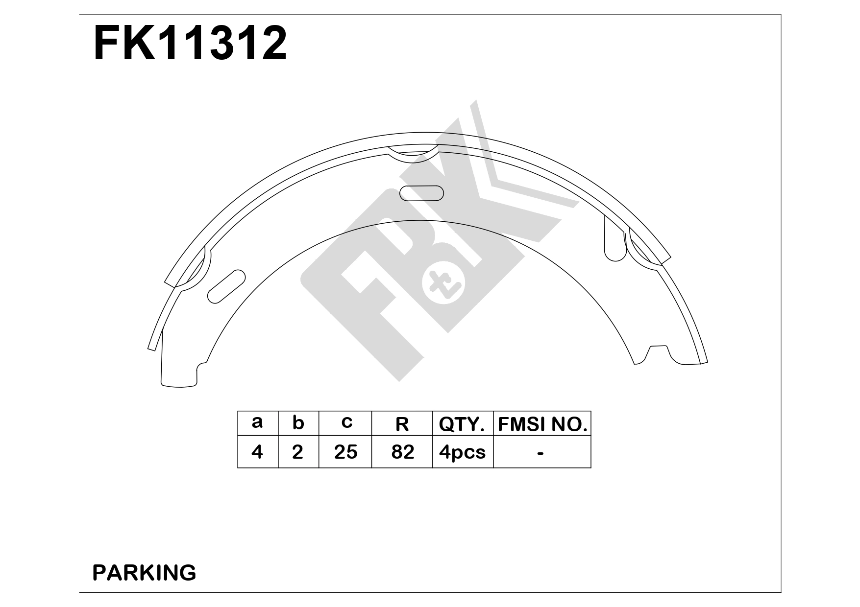 Brake Shoe Set, parking brake (FK11312)