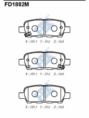 Brake Pad Set, disc brake (FD1882M)
