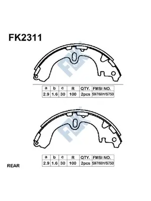 Brake Shoe Set (FK2311)