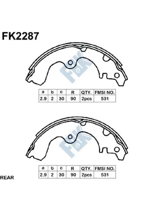Brake Shoe Set (FK2287)