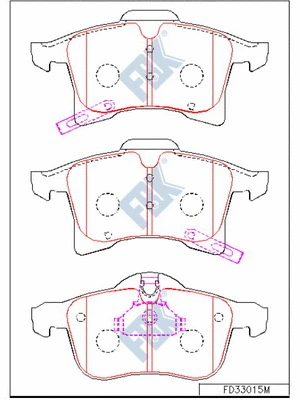 Brake Pad Set, disc brake (FD33015M)