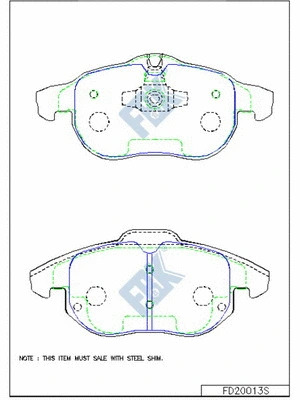 Brake Pad Set, disc brake (FD20013S)