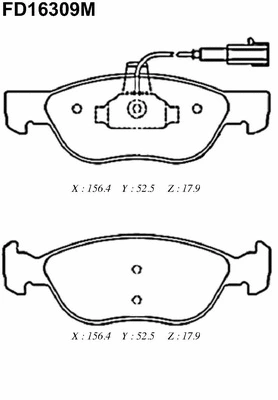 Brake Pad Set, disc brake (FD16309M)