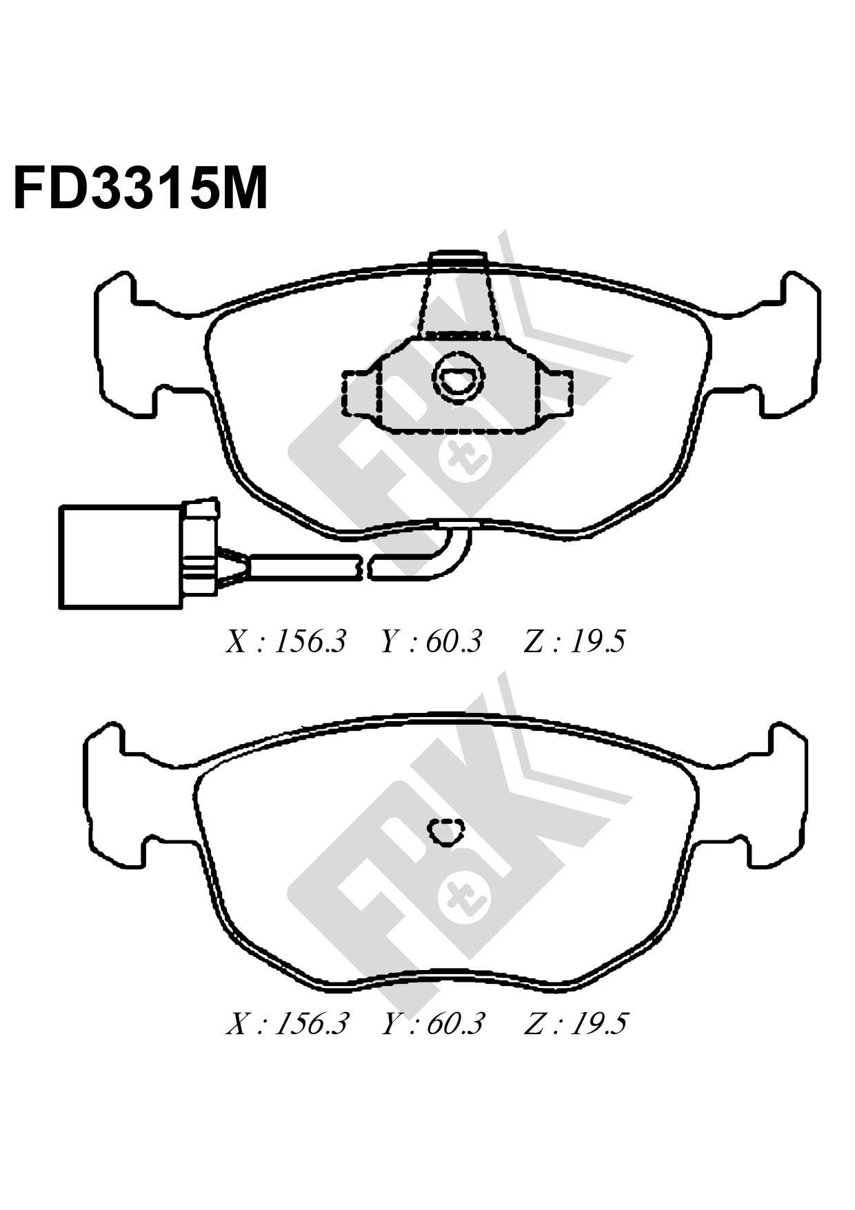 Brake Pad Set, disc brake (FD3315M)