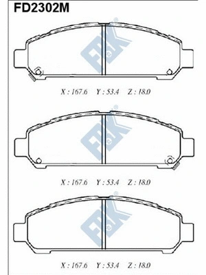 Brake Pad Set, disc brake (FD2302M)