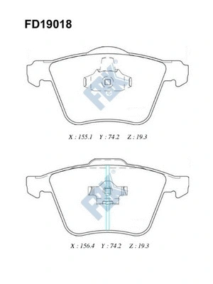 Brake Pad Set, disc brake (FD19018)