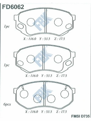 Brake Pad Set, disc brake (FD6062)