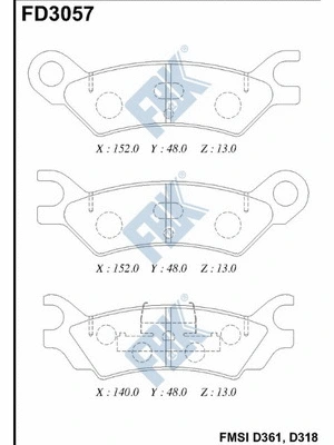 Brake Pad Set, disc brake (FD3057)