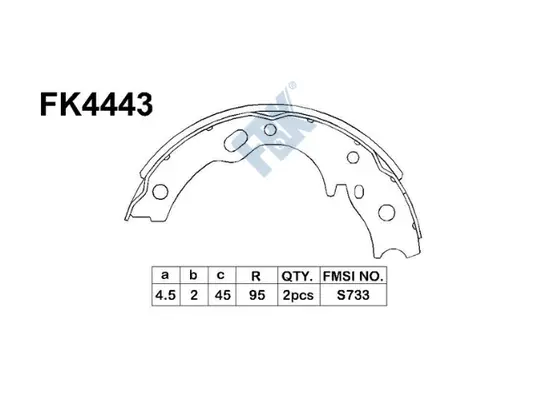 Brake Shoe Set, parking brake (FK4443)