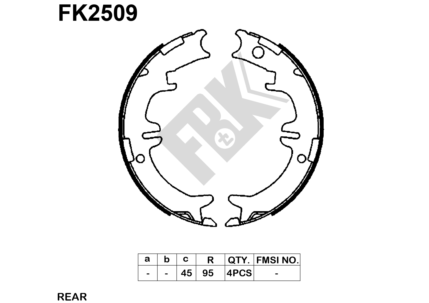 Brake Shoe Set, parking brake (FK2509)
