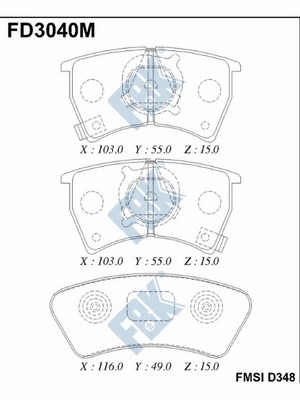 Brake Pad Set, disc brake (FD3040M)