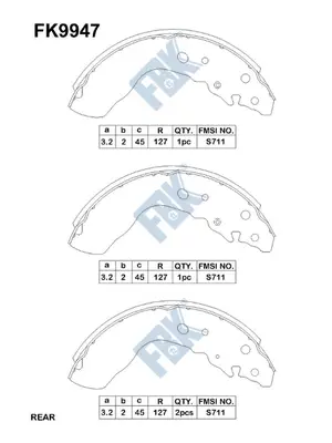 Brake Shoe Set (FK9947)