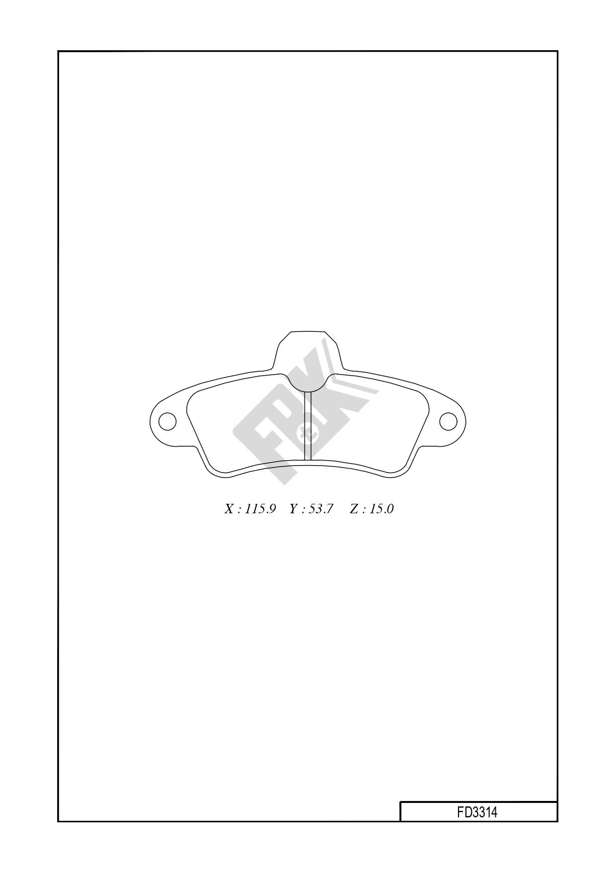 Brake Pad Set, disc brake (FD3314)