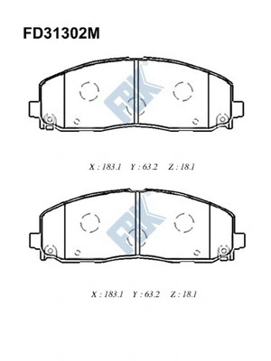 Brake Pad Set, disc brake (FD31302M)