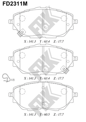 Brake Pad Set, disc brake (FD2311M)