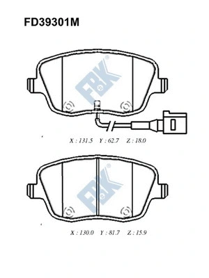 Brake Pad Set, disc brake (FD39301M)