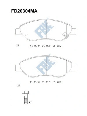 Brake Pad Set, disc brake (FD20304MA)