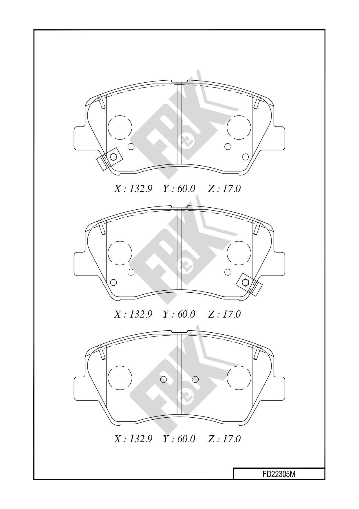 Brake Pad Set, disc brake (FD22305M)