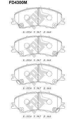 Brake Pad Set, disc brake (FD4300M)