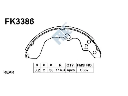 Brake Shoe Set (FK3386)