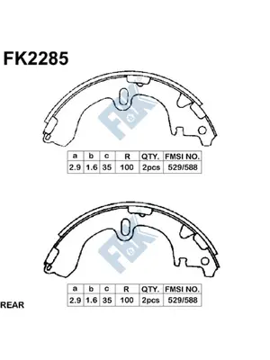 Brake Shoe Set (FK2285)