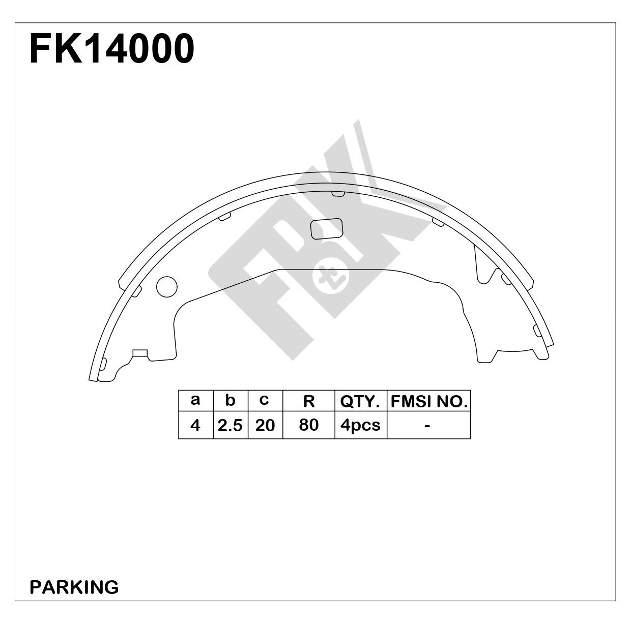 Brake Shoe Set, parking brake (FK14000)